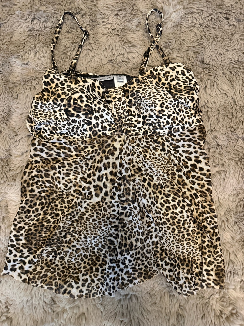 Leopard Print women’s Tankini- Brown/Cream Croft & barrow size 14